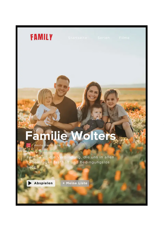 Personalisiertes Fotoposter "Filmcover für Familien"