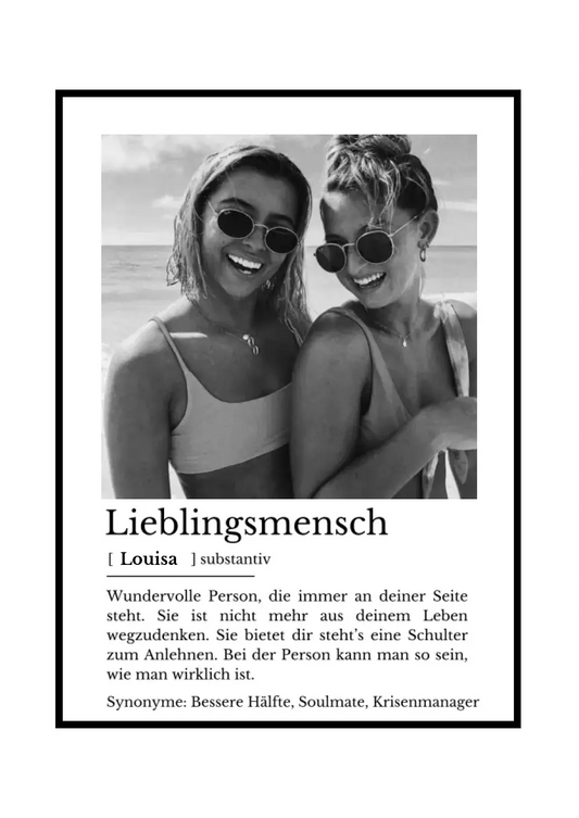 Personalisiertes Fotoposter "Lieblingsmensch"